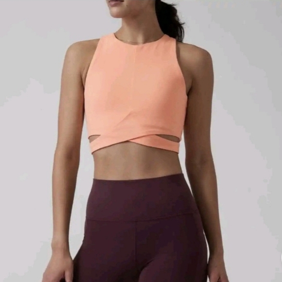 Athleta NWT Conscious Crop Cut Out Bra  D-DD WorkoutTank Yoga Top Women’s L - Picture 1 of 10